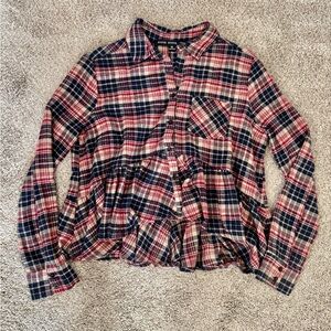 Talulah Women’s Cropped Ruffled Flannel Size M